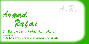 arpad rafai business card